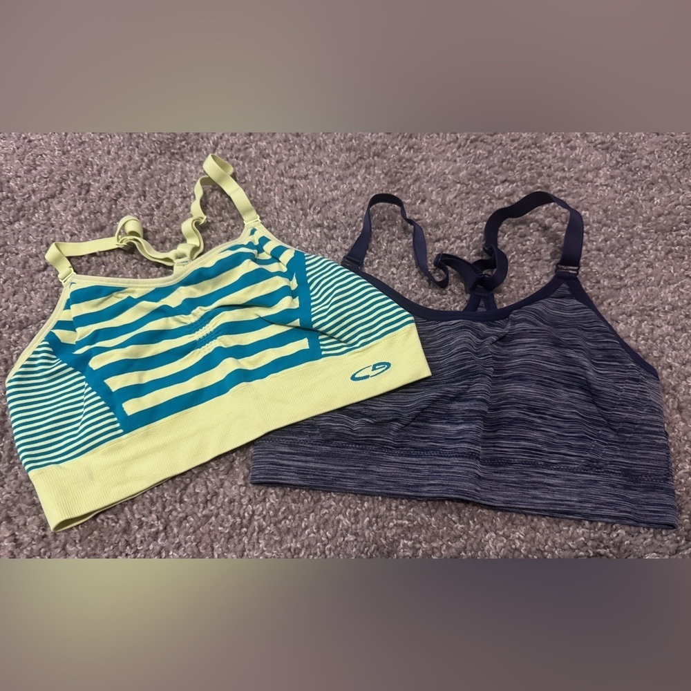 Champion/Ryka Sports Bra Size Large Blue and Yellow
